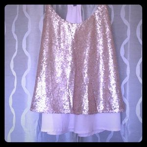 NWT glitter rosegold top